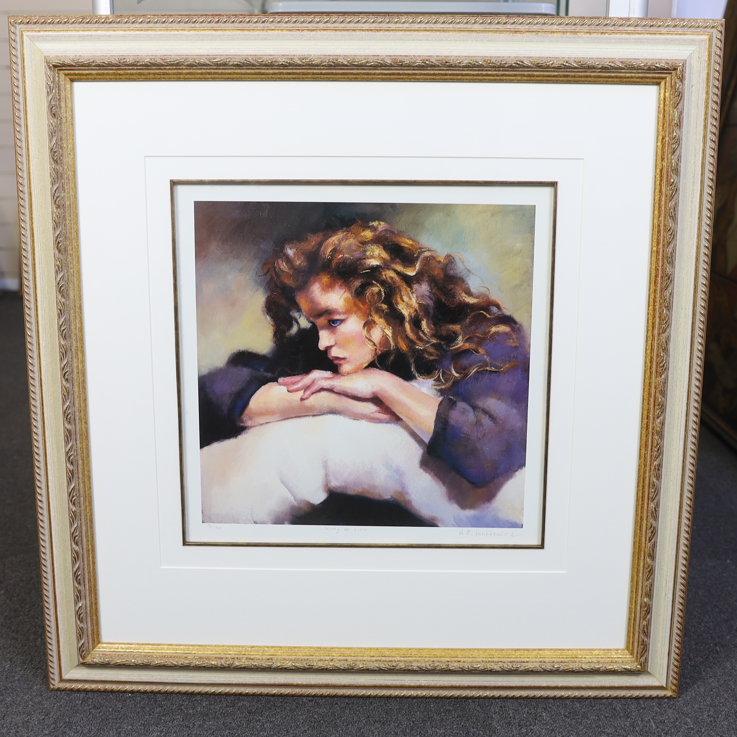 Robert Lenkiewicz (1941-2002), offset lithograph, 'Study of Lisa', signed in pencil and titled, 13/750, 36 x 37cm. Condition - good